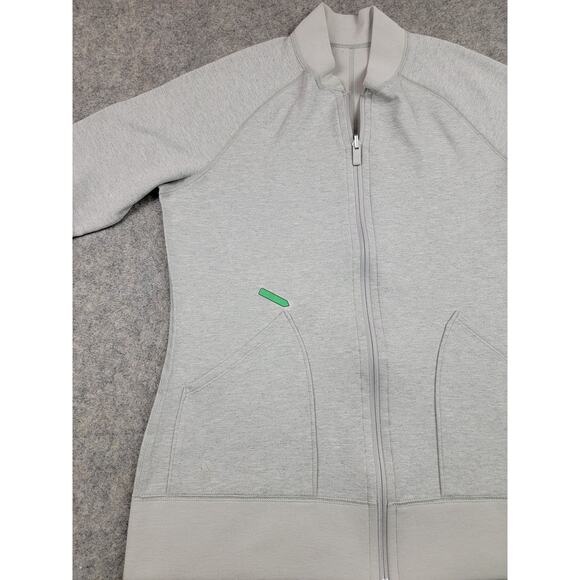 Adidas Jacket Womens Large Gray Full Zip Athletic Lightweight Sweatshirt Pockets - Picture 7 of 14